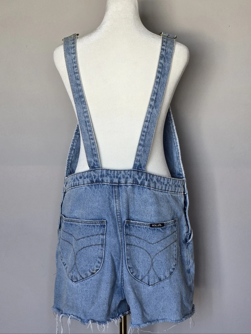 Rolla's Original Short Overalls Light Blue Denim Bib Shortalls Size 14 AU/10 US